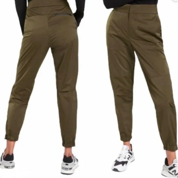 NWT Athleta Radiant Active Jogger Pants Olive Green Side Ankle Zippers- Size 14 - Picture 13 of 13